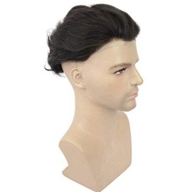 LLWear Toupee for Men Human Hair Mens Hair Pieces 0.06mm Soft Thin Skin Single Knotted Hair System for Men Natural Wavy Men\'s Hair Replacement System with 8X10 inch Cap 1(Jet Black Color) LLWear Toupee for Men Human Hair Mens Hair Pieces 0.06mm Soft Thin Skin Single Knotted Hair System for Men Natural Wavy Men\'s Hair Replacement System with 8X10 inch Cap 1(Jet Black Color)