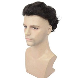 LLWear Toupee for Men Human Hair Mens Hair Pieces 0.06mm Soft Thin Skin Single Knotted Hair System for Men Natural Wavy Men\'s Hair Replacement System with 8X10 inch Cap 1(Jet Black Color) LLWear Toupee for Men Human Hair Mens Hair Pieces 0.06mm Soft Thin Skin Single Knotted Hair System for Men Natural Wavy Men\'s Hair Replacement System with 8X10 inch Cap 1(Jet Black Color)