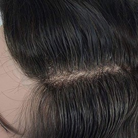 LLWear Toupee for Men Human Hair Mens Hair Pieces 0.06mm Soft Thin Skin Single Knotted Hair System for Men Natural Wavy Men\'s Hair Replacement System with 8X10 inch Cap 1(Jet Black Color) LLWear Toupee for Men Human Hair Mens Hair Pieces 0.06mm Soft Thin Skin Single Knotted Hair System for Men Natural Wavy Men\'s Hair Replacement System with 8X10 inch Cap 1(Jet Black Color)