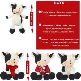 zxmbeddings 9 Cow Stuffed Animal,Cute Soft Stuffed Cow Plush Toy Gifts for Girls,Boys,Kids