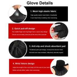 Workout Gloves for Women & Men, Weight Lifting Gloves for Gym and Fitness (L, Black)