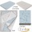 OBERLUX Crib Bedding Set for Boys | 4-Piece Baby Nursery Bedding Crib Set | Geometric Patterns, Shiny Silver, Baby Blue & Marble Prints | Precious Collection