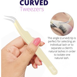 SIVOTE Lash Tweezers for Eyelash Extensions for Volume, Isolation & Classic Lashes, 3 Pack, Vanilla SIVOTE Lash Tweezers for Eyelash Extensions for Volume, Isolation & Classic Lashes, 3 Pack, Vanilla