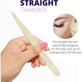 SIVOTE Lash Tweezers for Eyelash Extensions for Volume, Isolation & Classic Lashes, 3 Pack, Vanilla SIVOTE Lash Tweezers for Eyelash Extensions for Volume, Isolation & Classic Lashes, 3 Pack, Vanilla