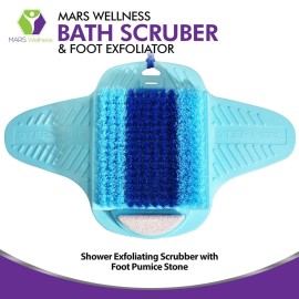 Mars Wellness Bath Scrubber and Foot Exfoliator - Feet Scrubber Dead Skin Remover - Shower Exfoliating with Foot Pumice Stone