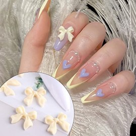 9 Colors 3D Bow Art Decorations, 100PCS Colorful Bowknot Accessories, Charms for Acrylic Resin Flatback Nail Design