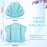 Jetec 2 Pcs White Inflatable Bath Pillow with Suction Cup Bathtub Spa Pillow Neck Support Supplies Shell-Shaped Soft Inflatable Cushion Large Small Size Fits All Tub Pool Bath and Bathroom (Blue)