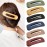 6 PCS Womens French Barrette Duckbill Alligator Hair Claw Clips, Side Slide Firm Grip,Beauty Accessory Styling Pin Clamps, Large Classic Multicolor