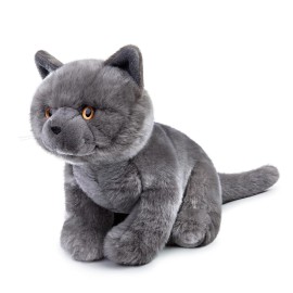 ZHONGXIN MADE British Short Cat Stuffed Animal - 11 inch Plush Toy Grey Cat, Soft Toy Cat for Kids (British Shorthair Cat 2)