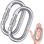 Heavy Duty Carabiner Clip Climbing Carabiner(25kn=5600lbs),Hook with Screwgate Multipurpose for Climbing, Rigging, Ropes, Hammocks (O Shape, 2pack)