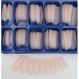 LoveOurHome 100PC Coffin Press on Nails Long Fake Nails Nude Acrylic Nails Press ons Coffin Nails Medium Ballerina False Nail Colored Full Cover Artificial Fingernails Tips Presson Nails for Women