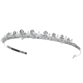 SAMKY Princess Rhinestone Crystal Bead Wedding Tiara Crown T1201