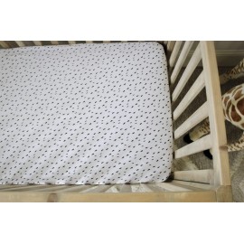 NODNAL CO. 3 Fitted Crib Sheets Black/White Set for Baby Toddler Mattress - 100% Oeko-TEX Cotton Gender Neutral for Girl/Boy Nursery Bedding - I Love You, Plaid & Abstract Polka Dots 28x52x9 Sheet