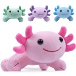 DYBFONO Axolotl Plush Toy, 10.8 Soft Cute Axolotl Stuffed Cotton Plush Pillow Kawaii Salamander Animal for Boys Girls Kids Gift (Pink)