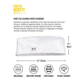 Tokyo Misfit - Japanese Headbands for Men & Women, Sweat Band, Workout, Yoga, Fashion, Running, Sports, Basketball, Bandana (Asanoha-White)