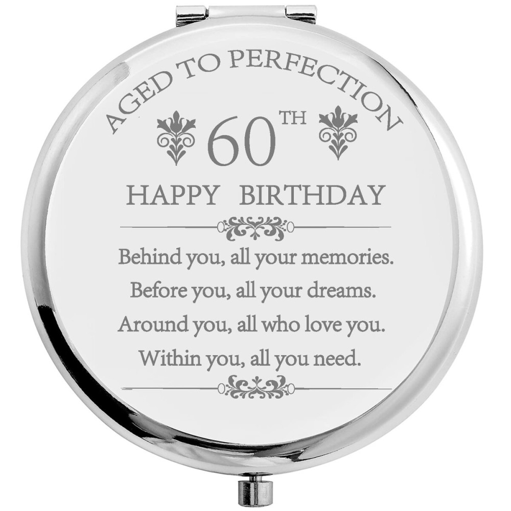COFOZA 1963 60th Birthday Gifts for Woman Mom Aunt Wife Stainless Steel Compact Pocket Travel Makeup Mirror Inspiration Present Behind You All Your Memories (Silver) COFOZA 1963 60th Birthday Gifts for Woman Mom Aunt Wife Stainless Steel Compact Pocket Travel Makeup Mirror Inspiration Present Behind You All Your Memories (Silver)