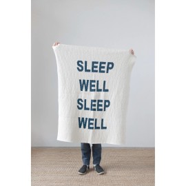 Creative Co-Op Cotton Knit Baby Sleep Well Blanket, Multicolor