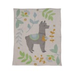Creative Co-Op Recycled Cotton Blend Llama Baby Blanket, Multicolor