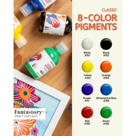 Fantastory Tempera Paint for Kids 8 Colors (8.4 oz Each) Washable, Non-Toxic for Poster and Sponge Painting, Finger and Hand Paint Bottles Gifts