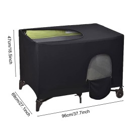 crayfomo Crib Blackout Cover for Pack N Play, Stretchy Blackout Tent, Breathable Portable Travel Crib Shades, Baby Crib Canopy Cover for Indoor & Outdoor (Black)