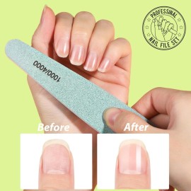 Teenitor 12pcs Nail Files and Buffers, Nail File Nail Buffer Block for Women, Emery Boards for Nails Nail Buffer and Shine Kit, Fingernail Files 100/180 Grit Nail Files for Natural Nails