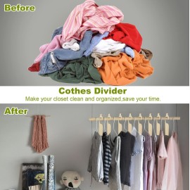 21 Pack Blank Clothing Rack Divider, Wooden Closet Size Divider, Closet Dividers Hanging Closet Dividers for Home Nursery Baby Clothes