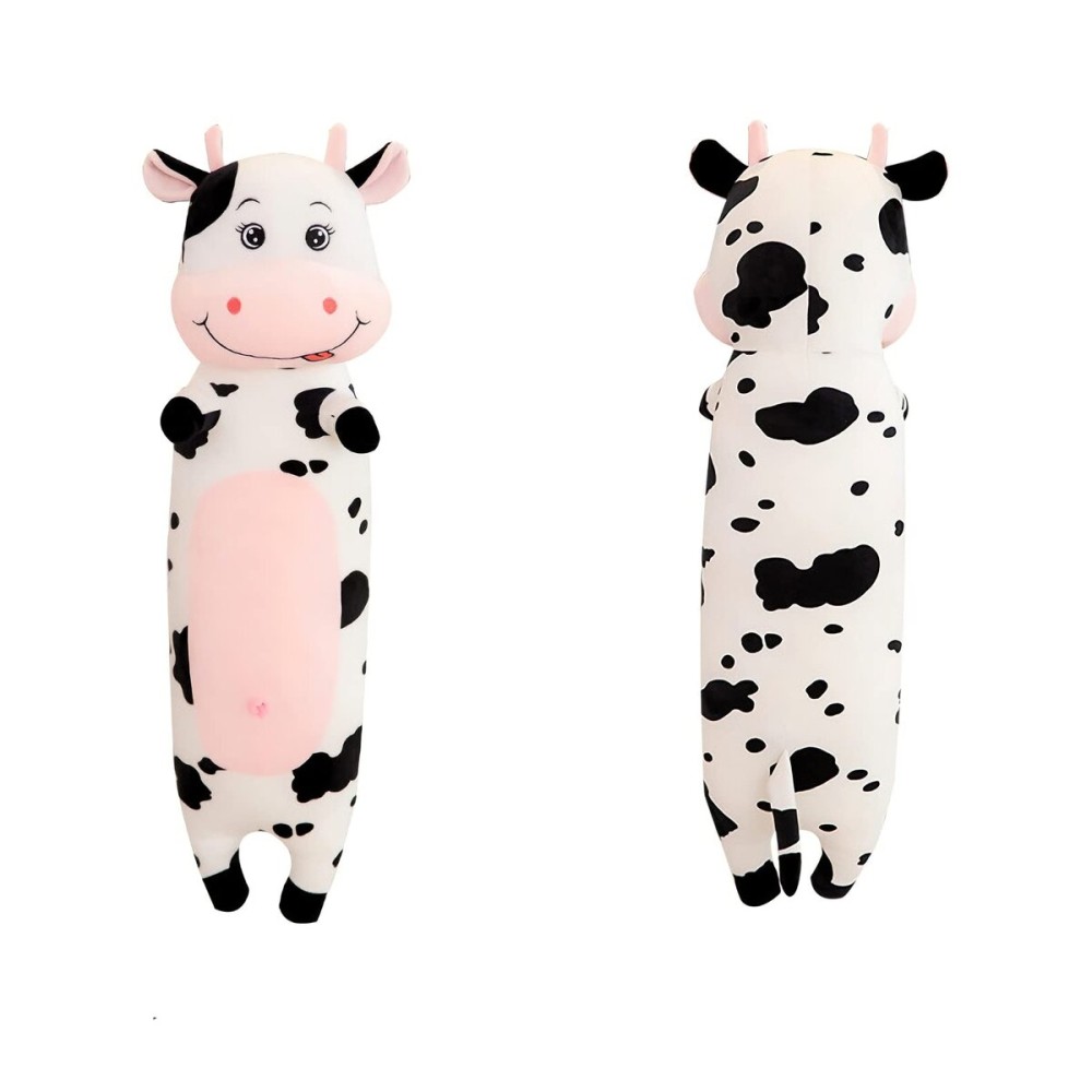 TEFU Lovely Creative Milk Cow Plush Pillow Toys Soft Stuffed Cartoon Animal Cattle Doll Bedroom Sleeping Pillow Cushion,Gifts for Friends Kids (70cm/27.5in)
