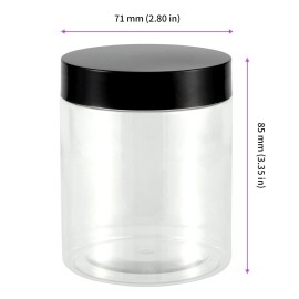 JEUIHAU 46 Pack 8 OZ Plastic Jars with Lids, Clear Empty Slime Storage Containers with Screw On Lids, Plastic Cosmetic Containers for Slime Making, Food, Beauty Products, BPA Free