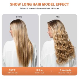 janelove 5 in 1 Wand Curling Iron Set, Ceramic Hair Curling Iron(0.35-1.25), Hair Curler for All Hairstyle, with Adjustable Temperature Dual Voltage, Instant Heat up, with Glove & 2 Clips(Gold)