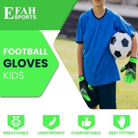 EFAH SPORTS Soccer Goalkeeper Gloves for Kids Boys Children Youth Football Goalie Gloves with Super Grip Protection Palms (Size 8 Suitable for Size M-L Adult, Green) EFAH SPORTS Soccer Goalkeeper Gloves for Kids Boys Children Youth Football Goalie Gloves with Super Grip Protection Palms (Size 8 Suitable for Size M-L Adult, Green)