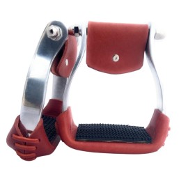 AJ Tack Aluminum Barrel Racing Stirrups Tanned Lea..
