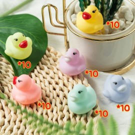 Haooryx Macaron Miniature Rubber Duckies - 60Pcs Colorful Mini Pastel Float Ducky Pool Toy Novelty Squeeze Smile Ducks Kids\' Birthday Multi-Item Party Favor Packs School Rewards Game Prizes Bath Toys