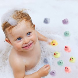 Haooryx Macaron Miniature Rubber Duckies - 60Pcs Colorful Mini Pastel Float Ducky Pool Toy Novelty Squeeze Smile Ducks Kids\' Birthday Multi-Item Party Favor Packs School Rewards Game Prizes Bath Toys