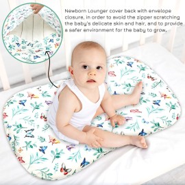 Hooyax Baby Lounger Cover for Boys and Girls, Newborn Lounger Slipcover Removable Infant Floor Seat Baby Nest Cover, Baby Padded Lounger Cover, Butterfly