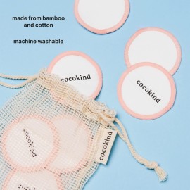 Cocokind Reusable Facial Rounds, Reusable Makeup Remover Pads, Made with Bamboo and Cotton, Washable Makeup Cotton Rounds with Bag, 14 Count Cocokind Reusable Facial Rounds, Reusable Makeup Remover Pads, Made with Bamboo and Cotton, Washable Makeup Cotton Rounds with Bag, 14 Count