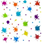 Maydahui Multicolor Paint Splatter Wall Decals Splatter Splotches Wall Sticker (47x47 Inch) Peel Stick Removable Ink Paint Art Decor for Kids Bedroom Kindergarten Nursery Classroom