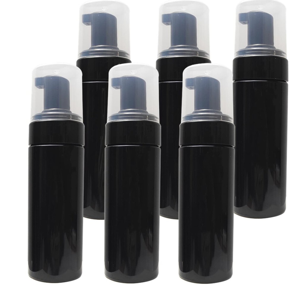 150ml Empty Foam Pump Bottle, 5oz Foaming Dispenser Soap Plastic Container for Facial Cleanser Shampoo Hand Soap (Black)