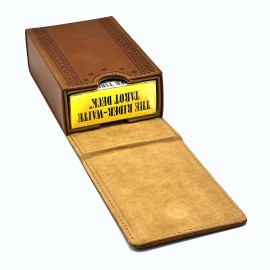 Luck Lab Leather Tarot Card Case/Holder - Brown - For Most Standard Size Tarot Cards (Fits Deck size with Box measuring 4.875 x 2.875 x 1.25)- Tree of LIfe Design