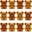 Hungdao 12pcs Mini Flocked Bears Tiny Bear Stuffed Miniature Decorations for Birthday Cake Wedding Decor Party Favor Supplies Bag Charm DIY Accessory 1 Inch(Brown, Light Brown)