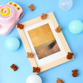 Hungdao 12pcs Mini Flocked Bears Tiny Bear Stuffed Miniature Decorations for Birthday Cake Wedding Decor Party Favor Supplies Bag Charm DIY Accessory 1 Inch(Brown, Light Brown)