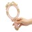 Rich Boxer Vintage Handheld Mirror Embossed Flower Hand Held Mirror Makeup Mirror Vanity Mirror Decorative Cute Hand Mirror (Pink)