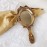 Rich Boxer Vintage Handheld Mirror Embossed Flower Hand Held Mirror Makeup Mirror Vanity Mirror Decorative Cute Hand Mirror (Bronze)