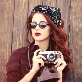 TOBATOBA Floral Hair Scarf Headband 5 Pcs - Chiffon Boho Headbands for Women Elastic Head Bandana Floral Bandana Headbands for Women Girls Hair Accessories