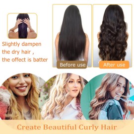 Heatless Hair Curler Headband For Long Hair Soft curlers Sleep Overnight Creates heatless curls and waves No Heat Curlers Rod for Women Girls Black