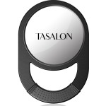 TASALON Unbreakable Hand Mirror, Hand Mirrors with Handle, Salon, Barber Mirror for Hair, Anti-Slip Hand Held with Rubber Grip for Travel, Makeup, Shaving, Shower, Camping - Black