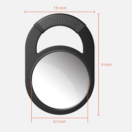 TASALON Unbreakable Hand Mirror, Hand Mirrors with Handle, Salon, Barber Mirror for Hair, Anti-Slip Hand Held with Rubber Grip for Travel, Makeup, Shaving, Shower, Camping - Black