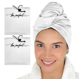 THE PERFECT HAIRCARE Microfiber Hair Large Towels Wrap for Women - Smooth as Silk - Anti-Frizz for Curly, Wavy, Straight Hair Girls - Plopping Essential - Easier to Use Than a T-Shirt - 2 Pack