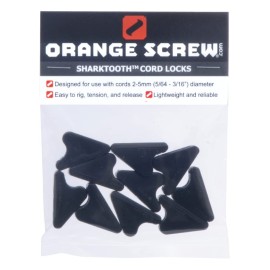 Orange Screw SharkTooth Cord Locks, 10 Pack Tensioners for Ropes and Cords to Use for Tents, Tarps, Decorations & More