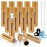 MYKASEN 12Pcs 10ml Roller Bottles Balls for Essential Oils, Roll on Bottles with Bamboo Shell Clear Glass Inner, Portable Refillable Perfume Sample Bottle with Stainless Steel Ball