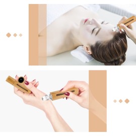 MYKASEN 12Pcs 10ml Roller Bottles Balls for Essential Oils, Roll on Bottles with Bamboo Shell Clear Glass Inner, Portable Refillable Perfume Sample Bottle with Stainless Steel Ball